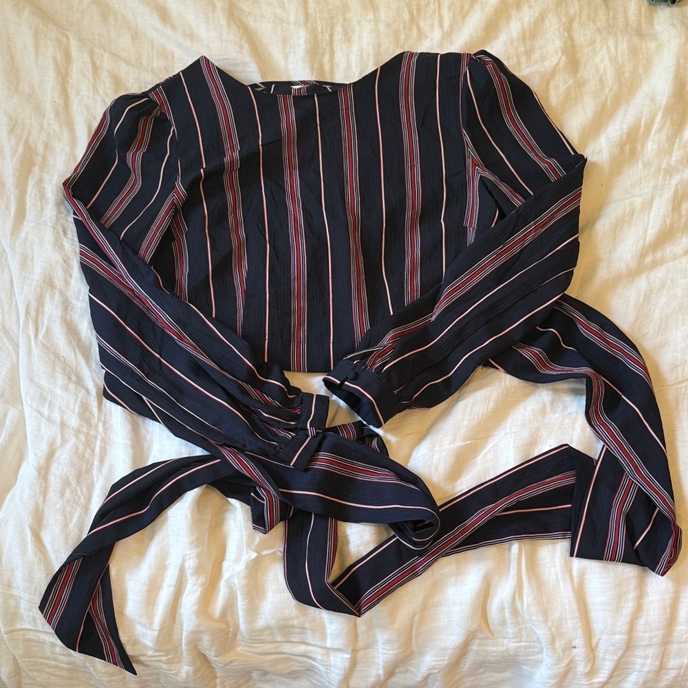 Striped Navy and Red Women's Top